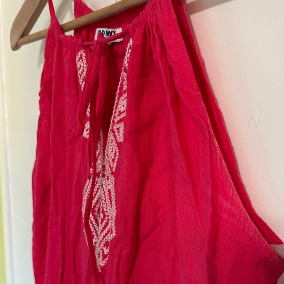 Old Navy Pink Embroidered Maxi Dress - Picture 5 of 9